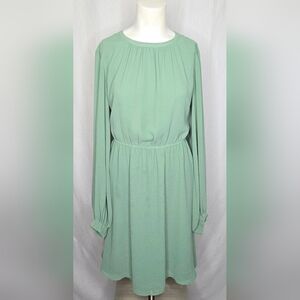 H&M Sage/Mint Green Long Sleeve Keyhole Mini Dress‎ NWOT XS